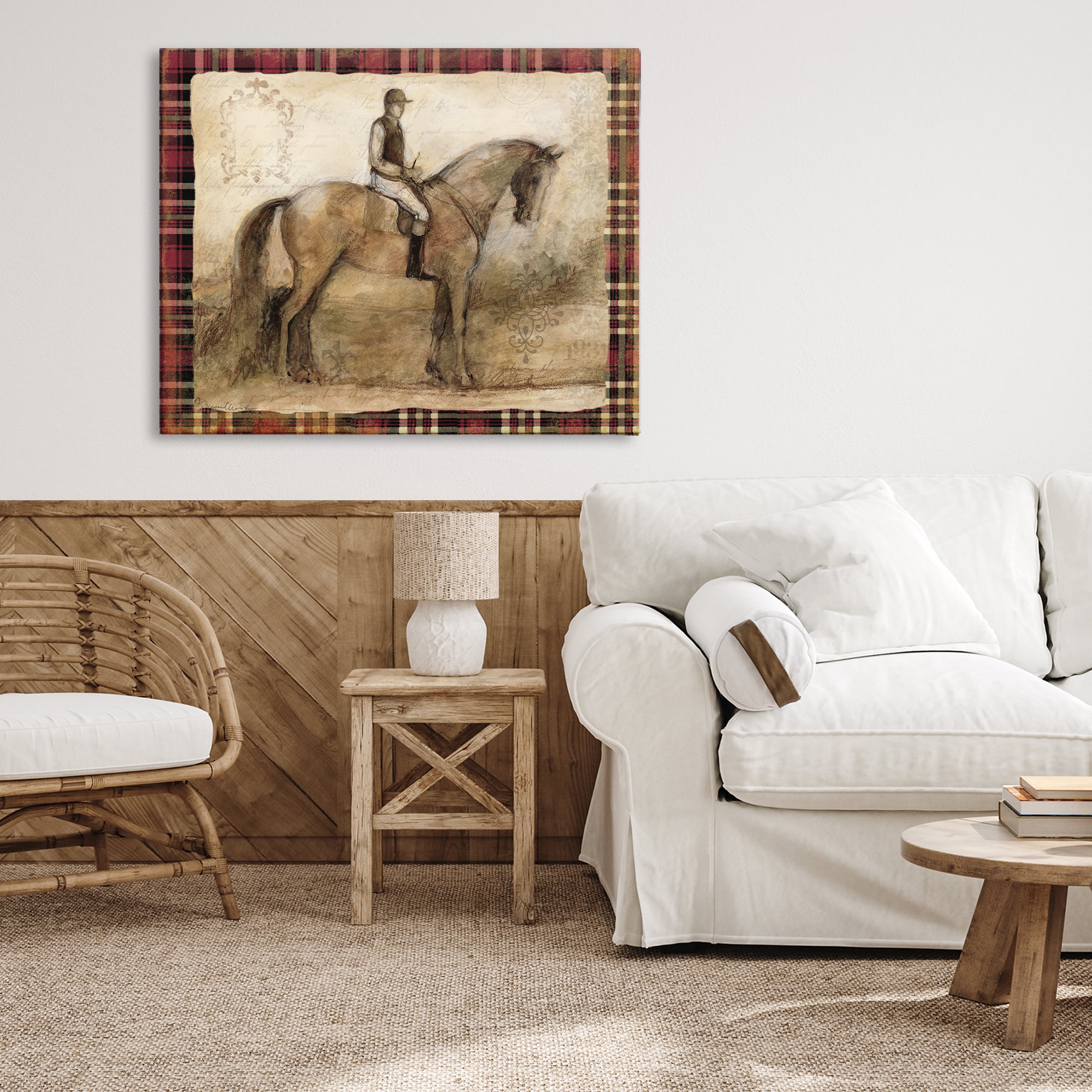 Stupell Industries Horse With Jockey & Plaid Canvas Wall Art, design by Susan Winget