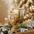 thumbnail image 3 of Melrose Frosted Pine Mercury Glass Candle Holder Set of 2, 3 of 3