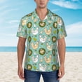 thumbnail image 4 of Balery Chicken Laying Eggs Print Men's Hawaiian Shirts Short Sleeve Beach Shirt Relaxed Fit Vacation Button Down Shirts-Small, 4 of 9