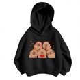 thumbnail image 4 of VOUZZA Girls Hoodies, Capybara Graphic Long Sleeve Oversized Lightweight Pullover Sweatshirt, Casual Spring Fall Hooded Sweater Top for Boys and Girls, 4 of 4