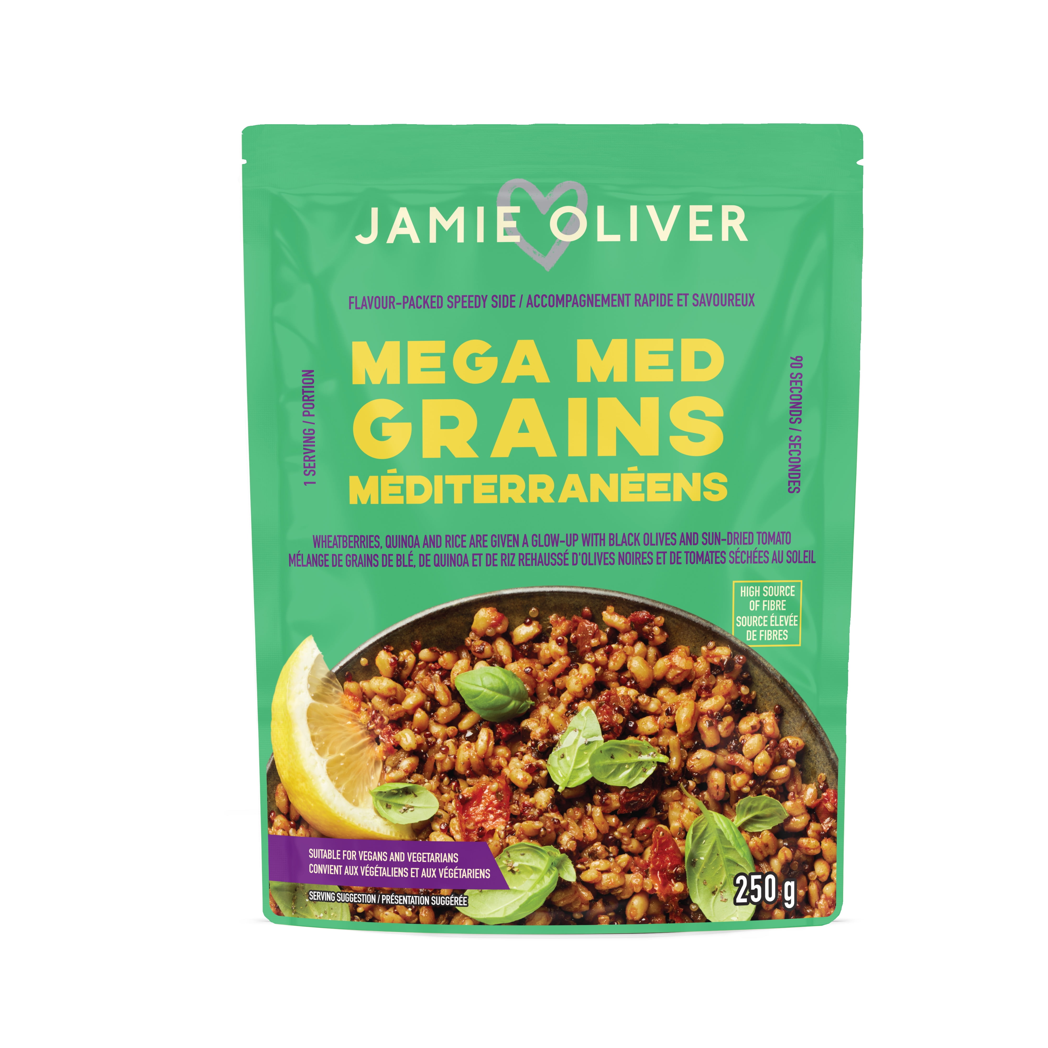 JAMIE OLIVER Mega Med Grains 250G, JAMIE OLIVER Mega Med Grains Heat & Eat Pouch 250G