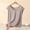 Gray, variant on Women's V Neck Cap Sleeve Loose Fit Top Lightweight Breathable Stretch Basic Layering Shirt Comfy Sleepwear Pajama Blouse L-4XL White