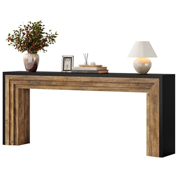 Fnova 70.9" Farmhouse Console Table, Modern Entryway Table, Long Narrow Wooden Sofa Table Behind The Couch for Living Room, Entryway, Hallway, Foyer