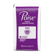 Poise Incontinence Pads for Women, 6 Drop Ultimate Absorbency, Regular Length, 112 Count