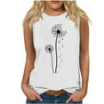 thumbnail image 2 of Wycnly Tank Top for Women Tank Top Loose Fit Breathable Tank Tops Tees Fashion Dandelion Print Sleeveless Tee Tops Ladies Sleeveless Shirt, 2 of 4
