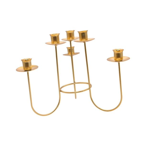 Candelabro Candelabro Elegante Retro Metal Candelabro Candelabro Candelabro para Mantel Escritorio Fiesta Decoración del Hogar Oro L mayimx Candelero