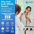 thumbnail image 4 of Express Water Whole House Water Filter, 3 Stage Water Filtration, Sediment, Polyphosphate Anti-Scale, Carbon Filters Includes Pressure Gauges, Easy Release, and 1 Inch Connections, 23.5" x 8.5" x 30", 4 of 7
