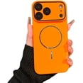 thumbnail image 1 of Simple Skin Feel Frosted Metal Ring Magnetic Phone Case for iPhone 17/17 Pro/17 Pro Max - Glossy Fall Prevention Hybrid 2-Layer Hard Shell Cases (D,17 Pro Max), 1 of 6