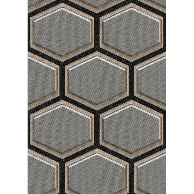 Ahgly Company Tapis d'Intérieur à Motifs Rectangle Rose Brun Neuf, 9' x 12'