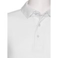 thumbnail image 2 of AKA Men's Solid Polo Shirt Classic Fit - Pique Chambray Collar Comfortable Quality White Small, 2 of 4