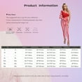 thumbnail image 5 of Zaldita Womens Christmas Candy Cane Jumpsuit Shiny Sequins Striped Bodysuit Leotard Red M, 5 of 5