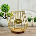 thumbnail image 2 of Large Capacity Metal Wire Coffee Pod Organizer Basket With Wood Base and Lid, 2 of 12