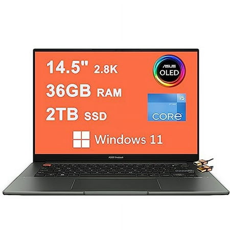 ASUS Vivobook S 14X OLED Business Laptop 14.5" 2.8K OLED (600nits 100% DCI-P3) 12th Generation Intel 12-core i5-12500H (Beats i7-11800H) 36GB RAM 2TB SSD Backlit Thunderbolt Win11 Gray + HDMI Cable