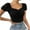 Black, variant on Womens T-Shirts Ruffle Short Sleeve Tunic Tops Summer Casual Ruched Tee