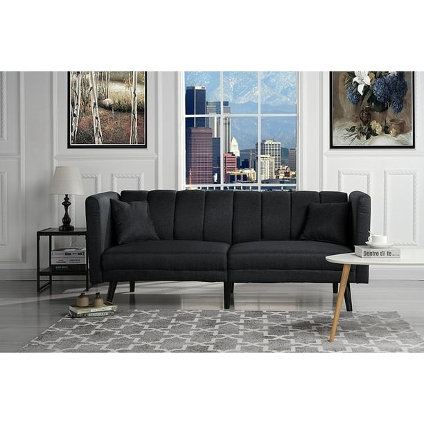 Mid Century Modern Plush Tufted Linen Fabric Living Room ...