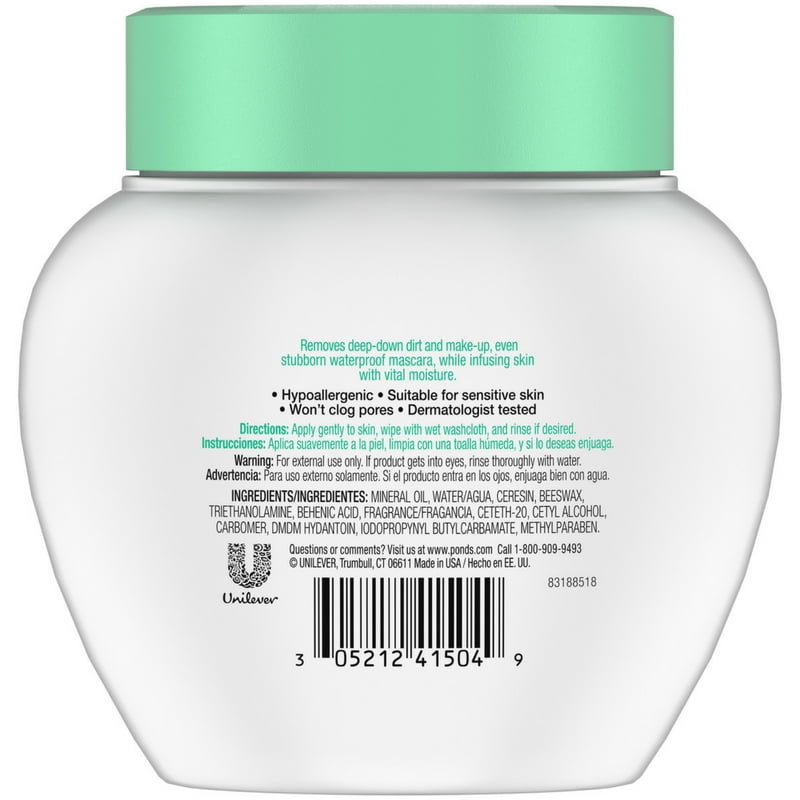 POND'S Cold Cream, Skin Care Facial Cleanser for All Skin Types, Deep Moisturizing Face Wash & Make -Up Remover, 9.5 oz - 4 Pack