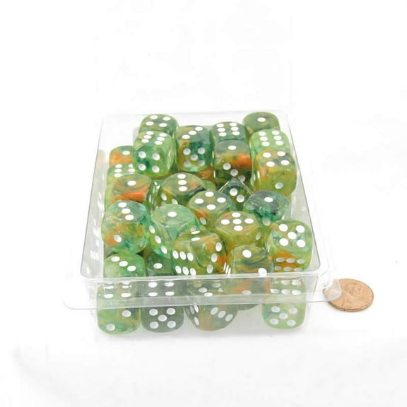 Spring Nebula Dice Luminary with White Pips 16mm (5/8in) D6 Set of 50 Wondertrail