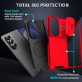 thumbnail image 2 of for Samsung Galaxy Z Fold 7 Heavy Duty Case with Camera Sliding Cover, Support Wireless Charging Hybrid TPU & PC Smoothly Anti-Fingerprint Slim Case Compatible with Samsung Galaxy Z Fold 7, Red, 2 of 9