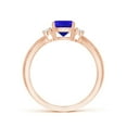 thumbnail image 2 of ANGARA Natural Cushion 1.05 ct Tanzanite Split Shank Ring with Rope Detailing in 14K Rose Gold for Women (Size-6mm) | December Birthstone, Anniversary, Jewelry Gift for Women | Natural Tanzanite Ring, 2 of 9