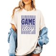 thumbnail image 3 of Game Day Striped Shirt for Women & Teen Girls Retro Football Season Comfort Colors Graphic Tee - Blue on Ivory Shirt, Adult 2X-Large, 3 of 5