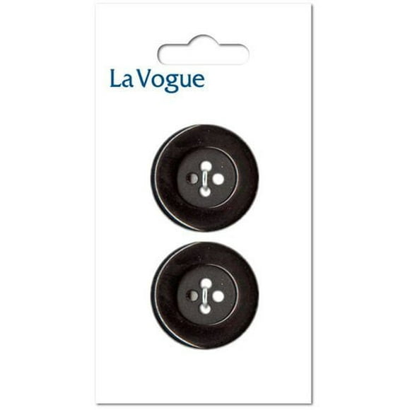 La Vogue 23 mm 4-Hole Button - Black, La Vogue buttons and closures offer you the most fashionable and contemporary assortment of styles and colours.