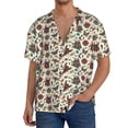 thumbnail image 7 of Lsque Insects A print Men's Cuban Collar Short Sleeve Shirt Summer Beachwear Casual Button Down Fashionable Vacation Leisure Shirt-X-Large, 7 of 7