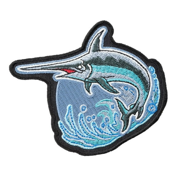 Fishing & Biker Swordfish Embroidered Patches