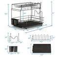thumbnail image 6 of Auledio 2 Tier Dish Drying Rack Over the Sink with Filter Tray over the Sink Drying Rack,Black, 6 of 6