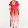 thumbnail image 4 of 2024 Summer Maxi Dress for Women Fashion Plus Szie Casual Short Sleeve Crewneck Dress Casual Flowy Tiered Maxi Beach Dress With Pockets Gradient Print Dress Up to 65% off!, 4 of 7