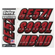 STIFFIE Techtron Burgundy/Black 3" Alpha-Numeric Identification Custom Kit Registration Numbers & Letters Marine Stickers Decals for Boats & Personal Watercraft PWC
