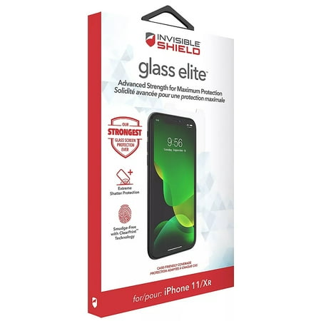 ZAGG InvisibleShield Glass Elite Screen Protector for iPhone 11 and iPhone XR Strongest Tempered Glass, Smudge-Free ClearPrint, Extreme Shatter, Impact and Scratch Protection