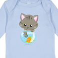 thumbnail image 4 of Inktastic Kitty And The Fish Bowl, Cute Little Cat, Fish Girls Long Sleeve Baby Bodysuit, 4 of 5