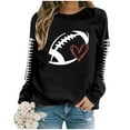 thumbnail image 4 of IYYVV Womens Football Sweatshirt 2024 Crewneck Long Sleeve Pullover Shirts Trendy Casual Fall Clothes Football Mom Hoodies Plus Szie EB01-Black M, 4 of 4