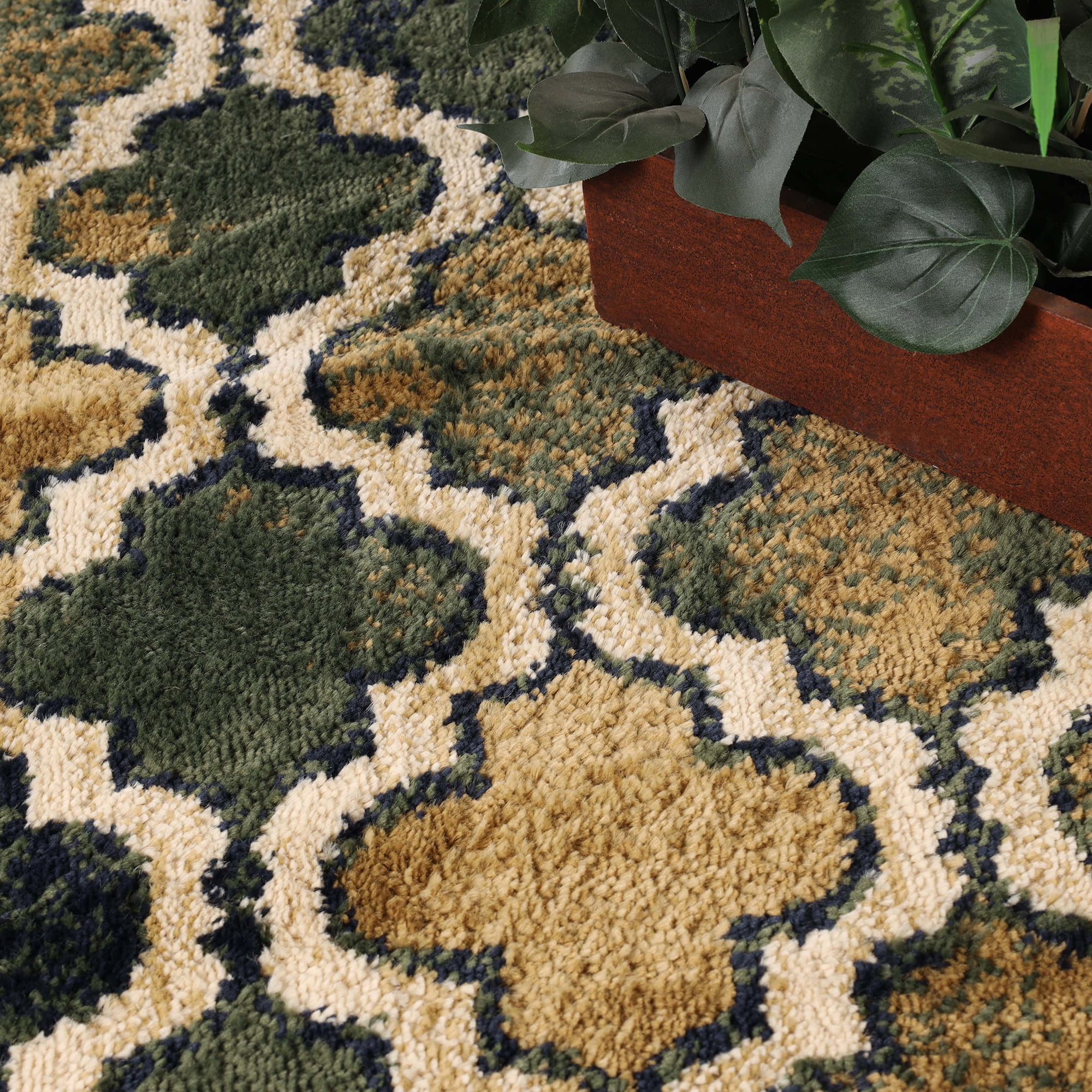 Superior Viking Trellis Indoor Large Area Rug, 5' x 8', Green