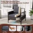 thumbnail image 2 of Joyure 4-Piece Patio Furniture Set,Outdoor Wicker Patio Conversation Set with Tempered Glass Table,All-Weather Rattan Sectional Loveseat&Chairs with Thick Cushions for Garden,Deck,Backyard-Grey, 2 of 9