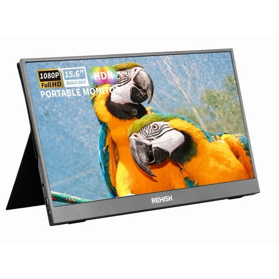 Rehisk 15.6" Computer Monitor 1080P IPS Portable Monitor for Laptop Gaming Monitor