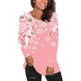 thumbnail image 2 of T-Shirt Blouse Décontracté à Manches Longues pour Femmes, Col Rond, Imprimé, 2 of 5