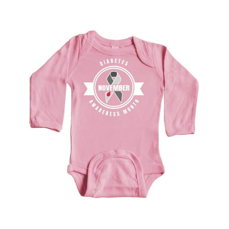 

Inktastic Diabetes Awareness Month November Gift Baby Boy or Baby Girl Long Sleeve Bodysuit