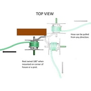 Yard Butler Swivel Hose Reel garden hose holder wall mount heavy duty with 90 degree pivot - ISRM-90