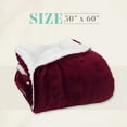 thumbnail image 2 of Elegant Comfort Reversible and Ultra-Plush Flannel Fleece Sherpa Throw- Lightweight Soft and Cozy- All Season Decorative Throw, Perfect for Lounging, 50 x 60 inches, Burgundy, 2 of 6