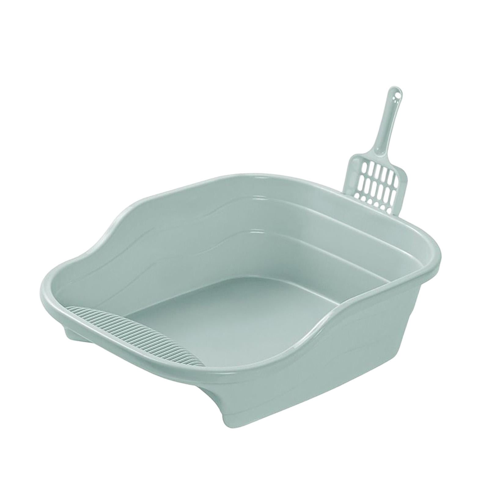 Fzaqwen Cat Anti Splashing High Sided Potty Toilet Portable Cat Sandbox Pet Blue