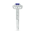 thumbnail image 3 of ANGARA Natural Vintage Inspired Tanzanite Milgrain Ring with Diamond Halo in 14K White Gold for Women (Size-5mm) | December Birthstone, Anniversary, Jewelry Gift for Women | Natural Tanzanite Ring, 3 of 9