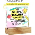thumbnail image 2 of Teacher Appreciation Gifts an Awesome Teacher is Hard to Find Desk Decor Best Teacher Acrylic Desk Plaque Sign with Wood Stand Home Office Desk Sign Keepsake, 2 of 5