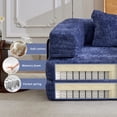 thumbnail image 2 of CARZZI Compression Floor Sofa Bed, 3-Seat Convertible Modular Sectional Couch with Fixed-Shape Frame, Comfy Foldable Mattress Boneless Sleeper Couch, Convertible Sofa for Living Room, Dark Blue, 2 of 11