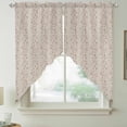 thumbnail image 2 of Beige Pink Floral Swag Valances for Windows, Kitchen Curtains 36 Inch Length 2 Panels Set, Spring Flowers Short Curtains for Small Windows Rod Pocket Cafe Curtains Drapes 28"x36", 2 of 8