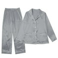 thumbnail image 2 of Christmas Family Pajamas Matching Sets Silk Christmas Pajamas Long Sleeve Button down Holiday Nightwear Christmas Pajama Set Kids Christmas Pajamas, 2 of 5