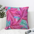 thumbnail image 6 of YFYANG Square Decorative Throw Pillow Case (Without Pillow Insert), Pink-Purple Leaf Texture Bedroom Sofa Car Cushion Cover, 24"x24", 6 of 9