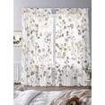 thumbnail image 3 of Grey Brown Botanical Sheer Curtains 84 Inch Length 2 Panels Set, Summer Leaf Watercolor Voile Window Treatment Rod Pocket Curtains Sheers Drapes for Bedroom/Living Room/Kitchen 52"x84"x2, 3 of 7