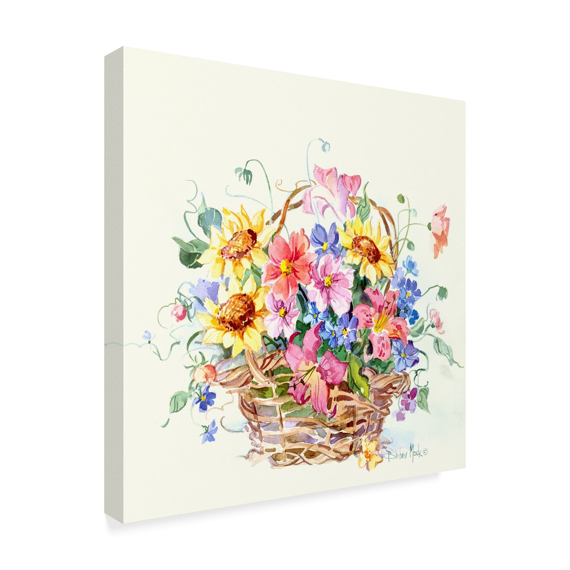 Trademark Fine Art 'Sunflower Basket Mini' Canvas Art by Barbara Mock
