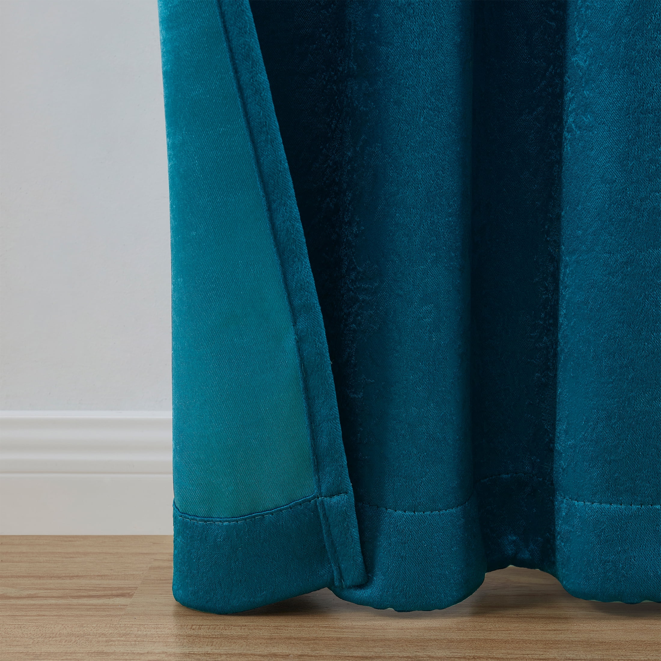 Mainstays Shimmer Rod Pocket 99% Blackout Curtains, Set of 2, Teal, 37" W x 84" L